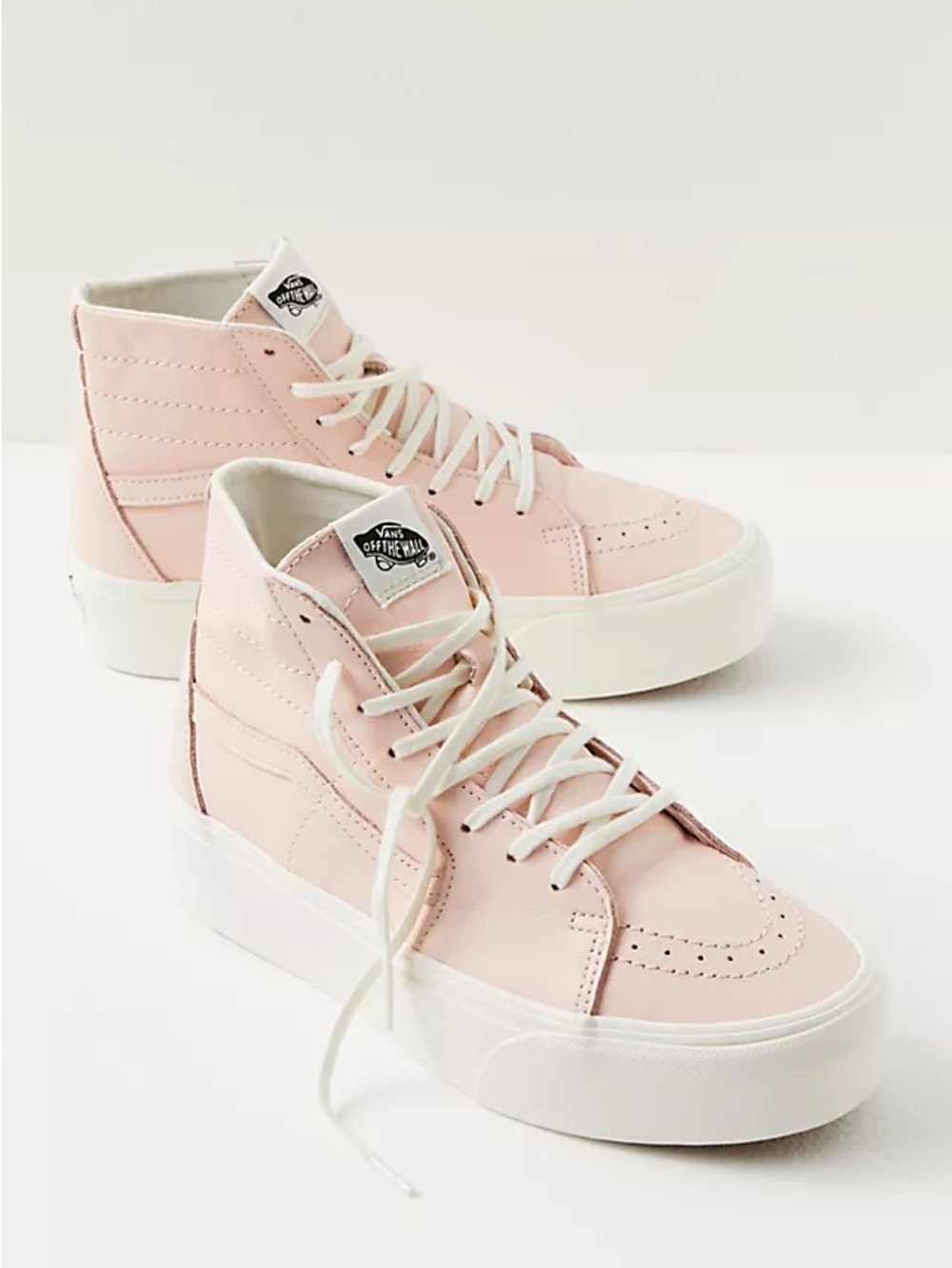 Vans Sk8-hi Tapered Leather Stackform Sneakers baby pink from free people